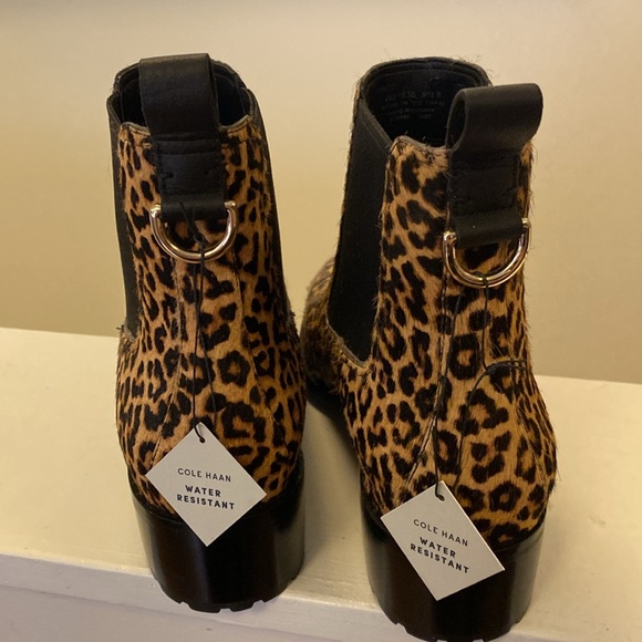 Cole Haan Newburg Booties in water resistant leopard-print ponyhair - Picture 3 of 12